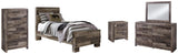 Derekson Panel Bed with Mirrored Dresser, Chest and Nightstand