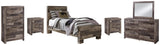 Derekson Panel Bed with Mirrored Dresser, Chest and 2 Nightstands