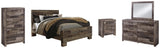Kensley Panel Bed with Mirrored Dresser, Chest and Nightstand