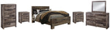 Kensley Panel Bed with Mirrored Dresser, Chest and 2 Nightstands