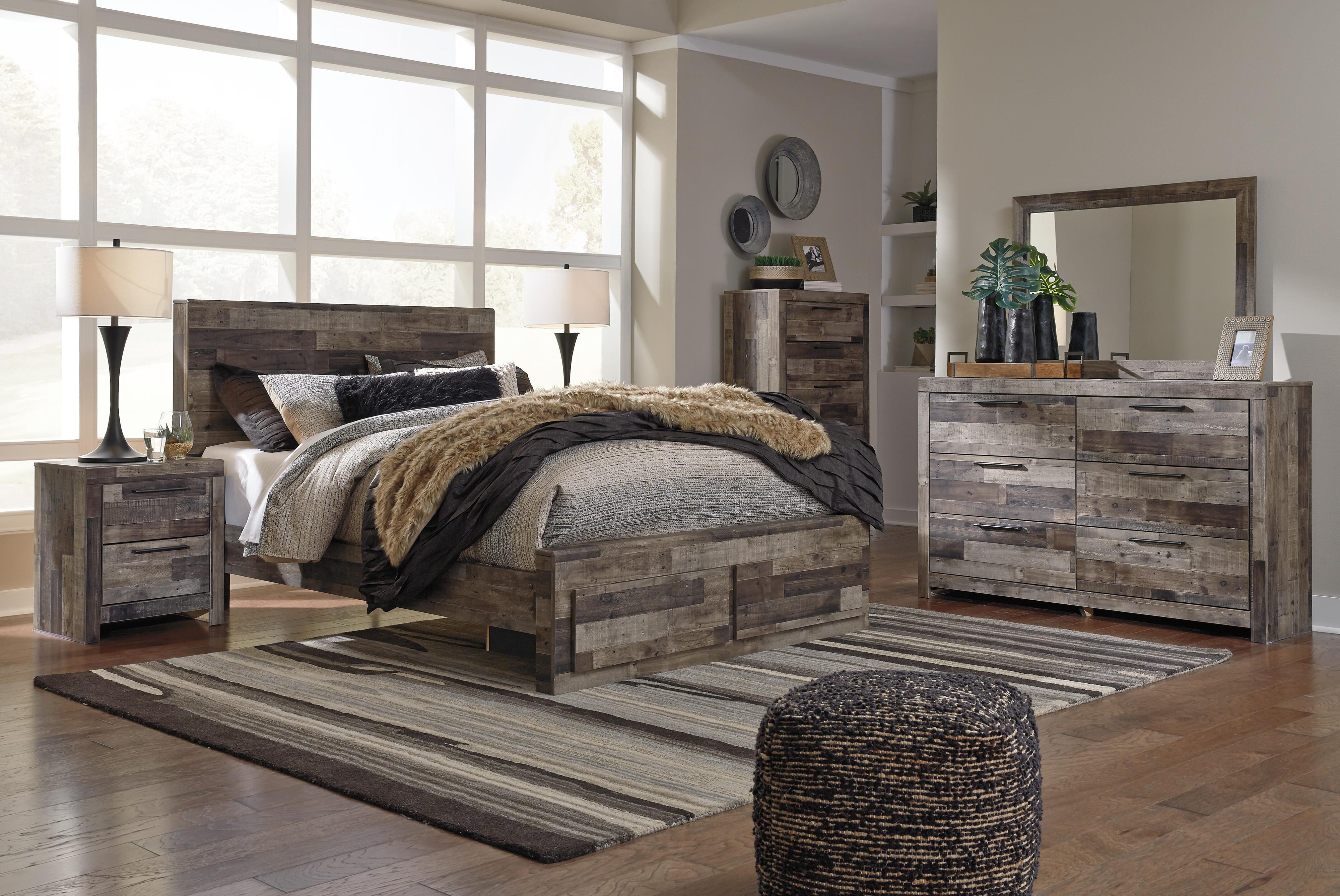 Derekson Panel Bed with 2 Storage Drawers