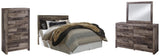 Kensley Panel Headboard with Mirrored Dresser and Chest