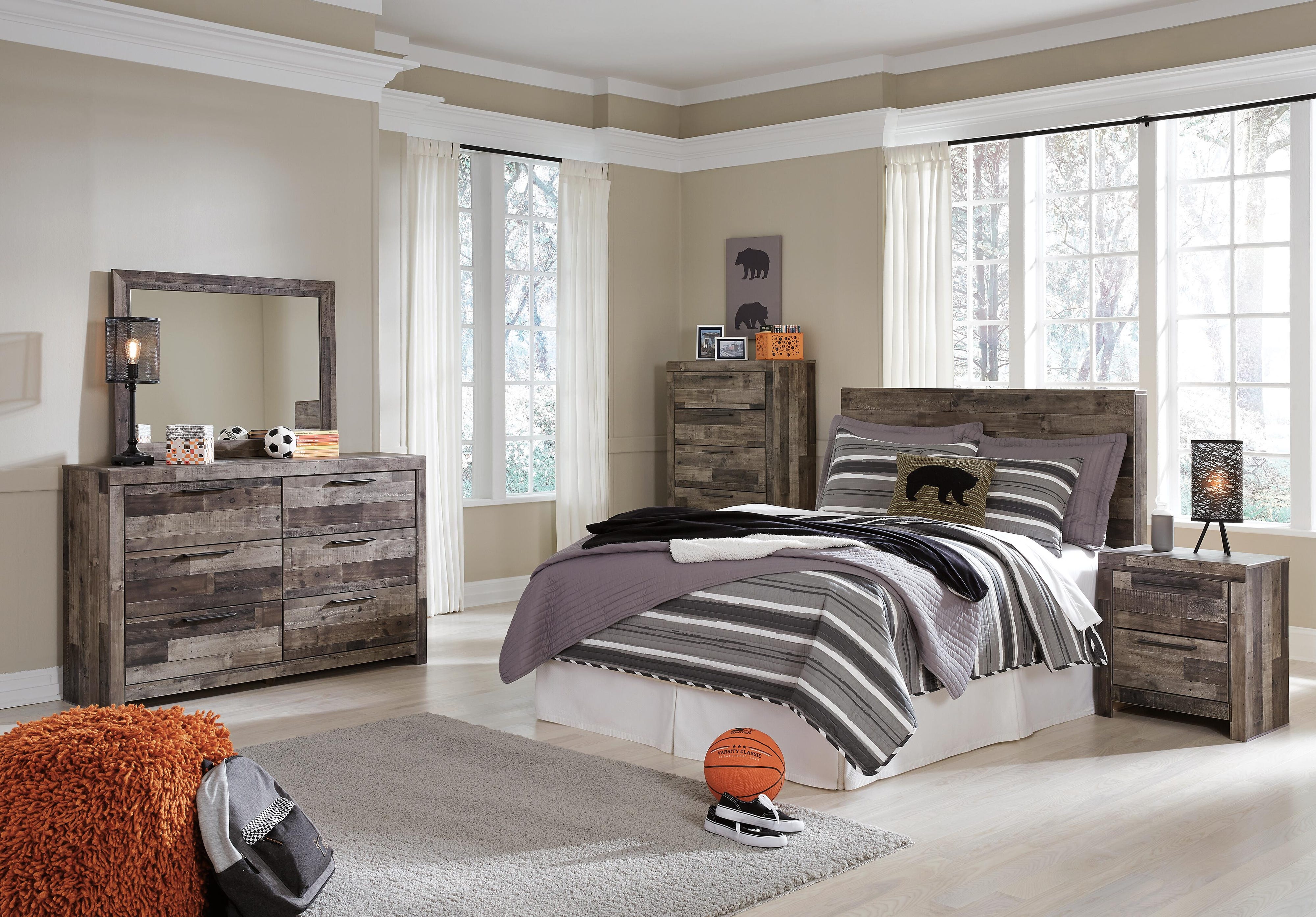 Derekson Panel Headboard, Chest and Nightstand