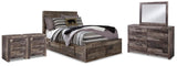 Derekson Panel Storage Bed, Dresser, Mirror and 2 Nightstands