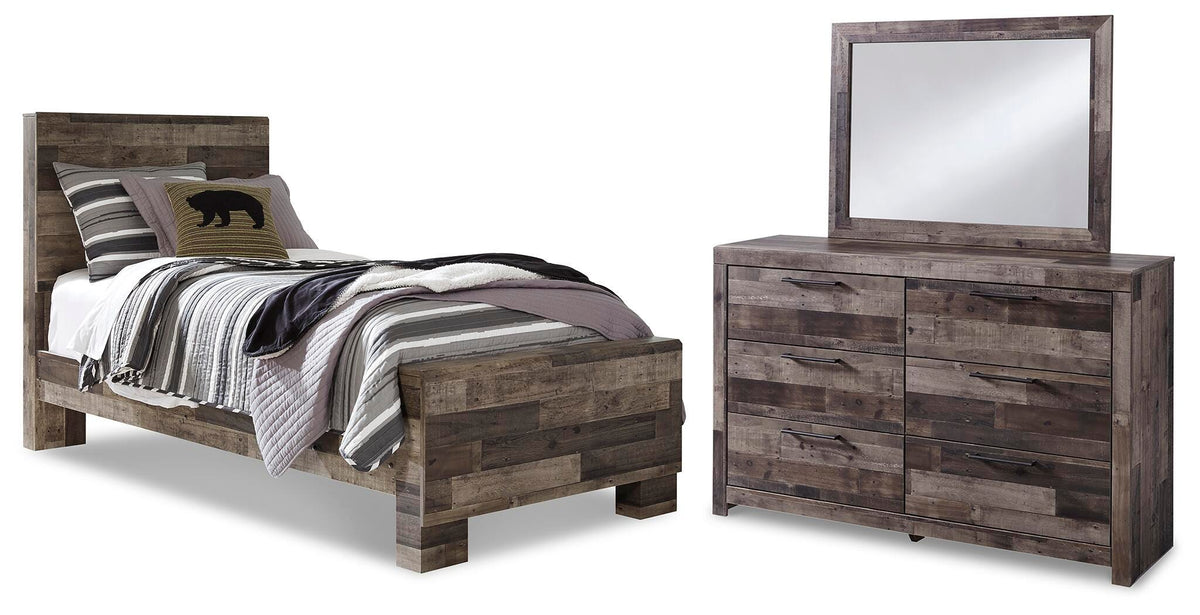 Derekson Panel Bed, Dresser and Mirror