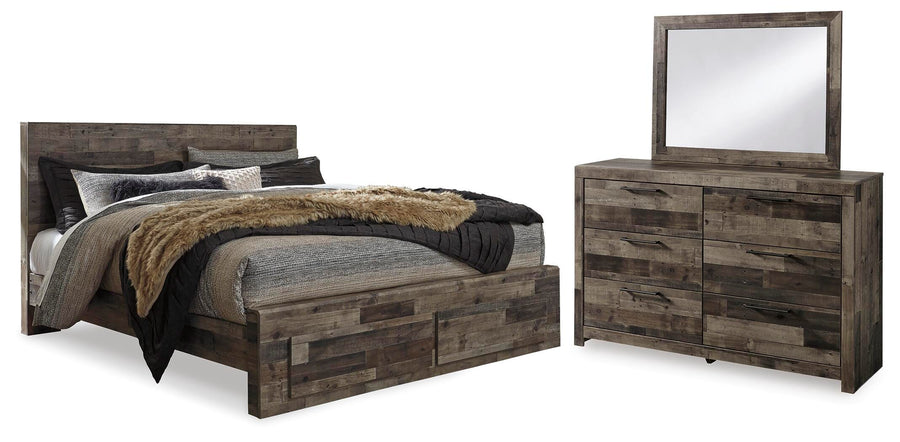 Derekson Panel Storage Bed, Dresser and Mirror