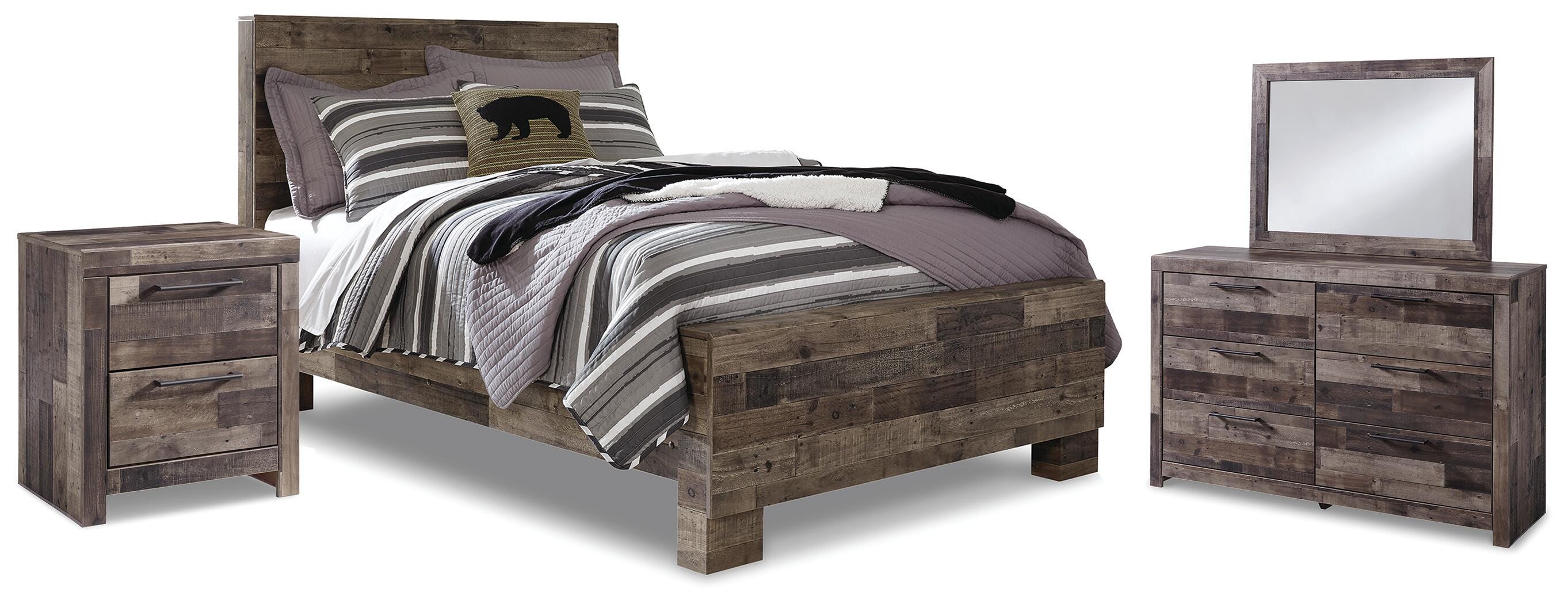 Derekson Panel Bed, Dresser, Mirror and Nightstand