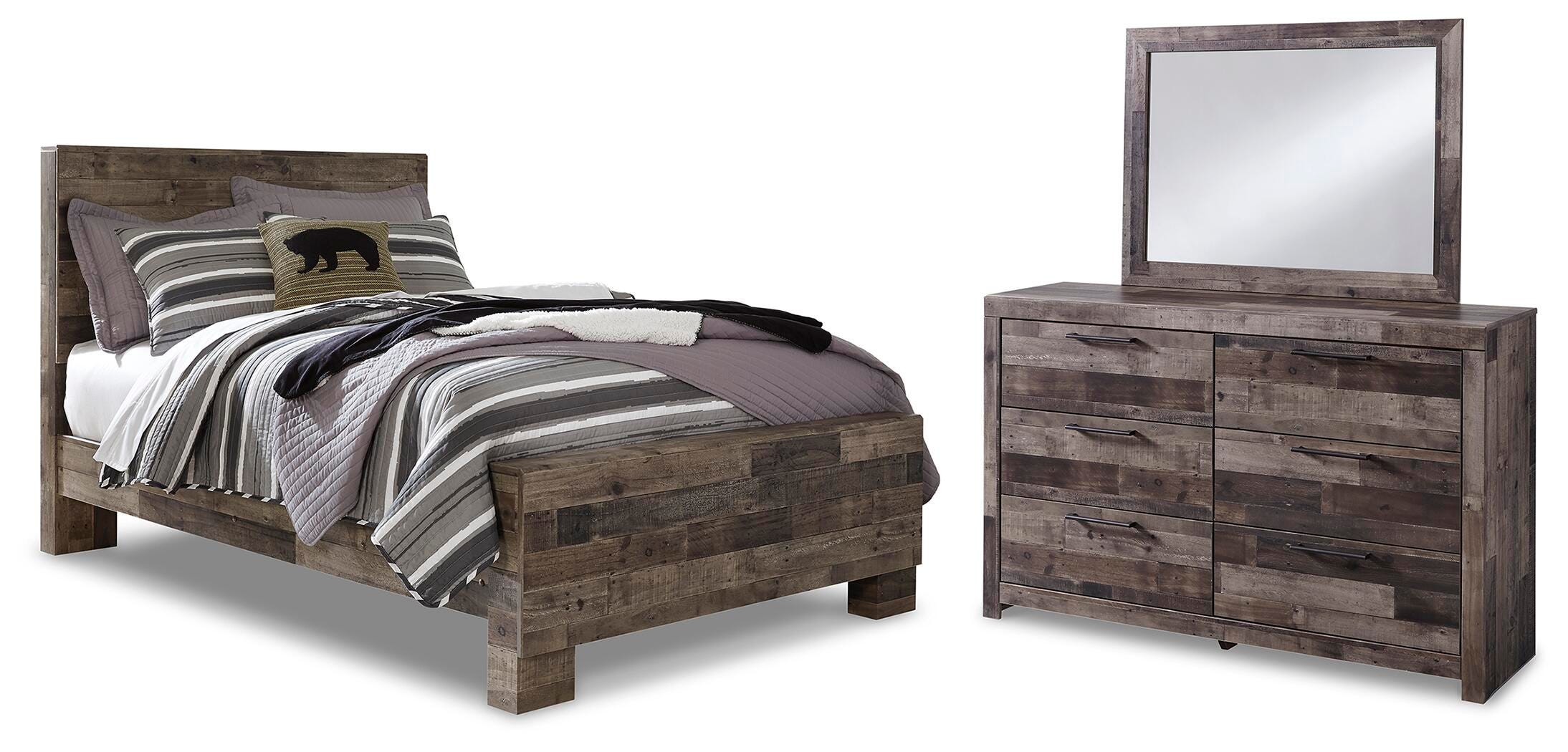 Derekson Panel Bed, Dresser and Mirror