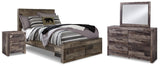 Derekson Panel Storage Bed, Dresser, Mirror and Nightstand
