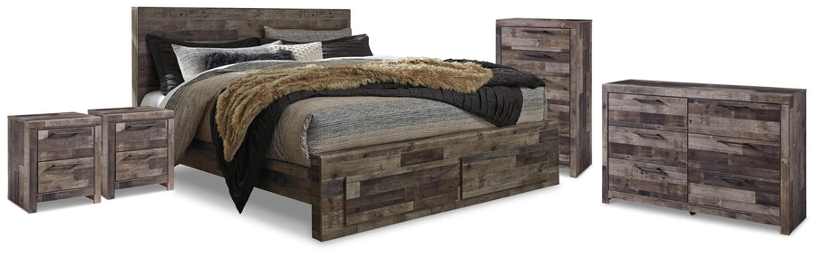 Derekson Storage Bed, Dresser, Chest and 2 Nightstands