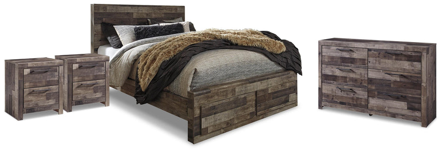 Derekson Panel Storage Bed, Dresser and 2 Nightstands