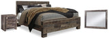 Derekson Panel Bed, Mirror and Nightstand