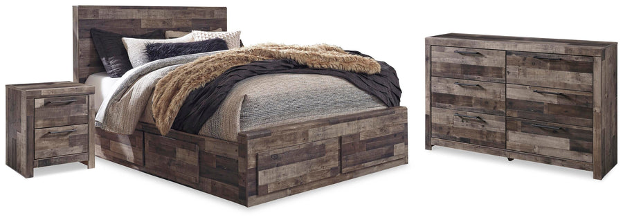Derekson Panel Storage Bed, Dresser and 2 Nightstand