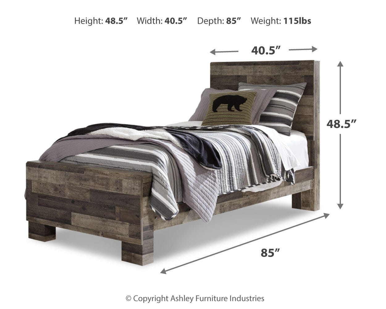Derekson Panel Bed, Dresser and Mirror