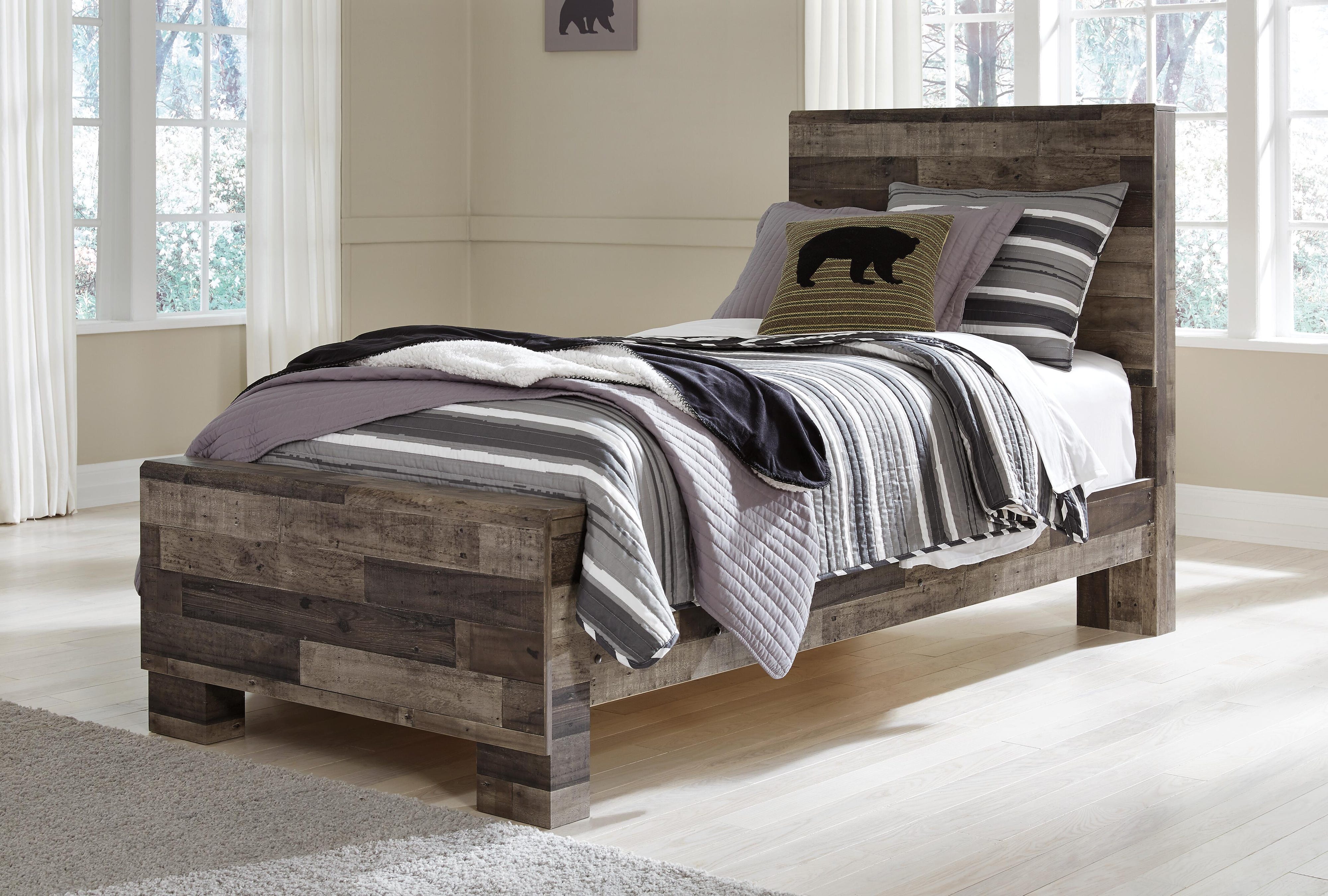 Derekson Panel Bed, Dresser and Nightstand