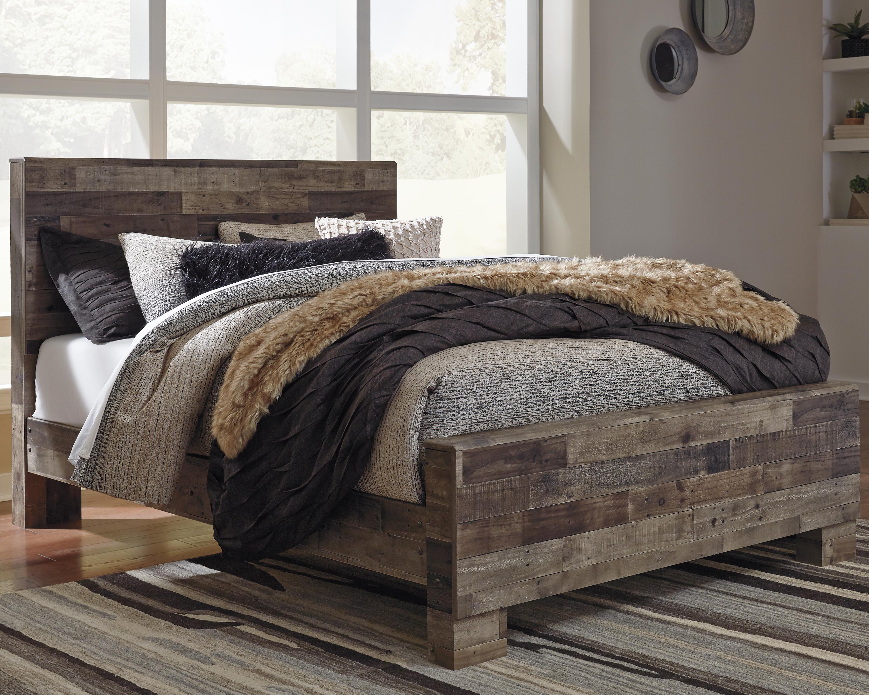 Derekson Panel Bed with Mirrored Dresser and Chest