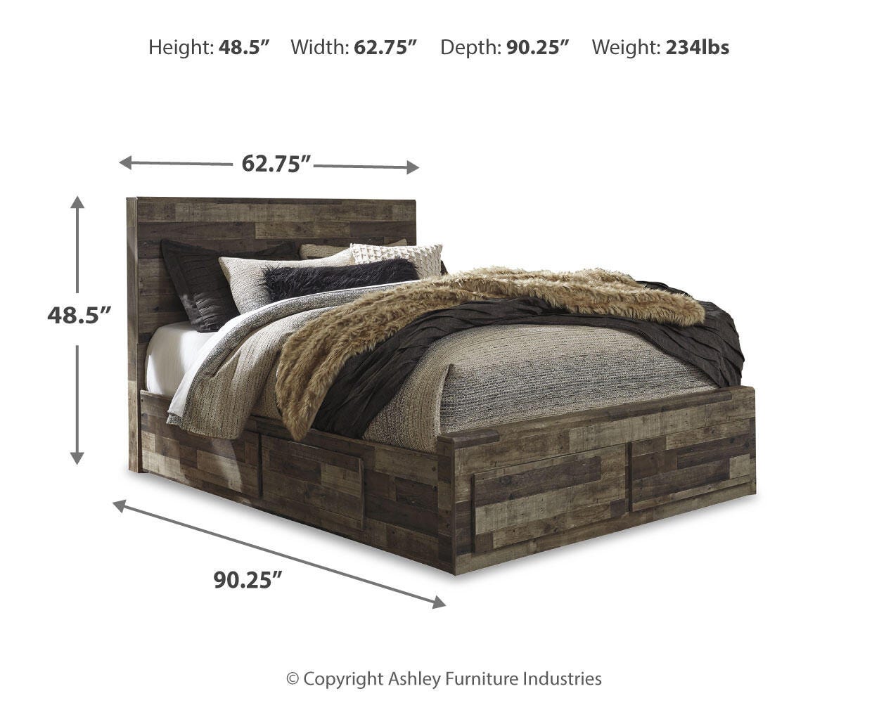 Derekson Panel Bed with 4 Storage Drawers