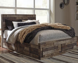 Derekson Panel Bed with 4 Storage Drawers with Dresser