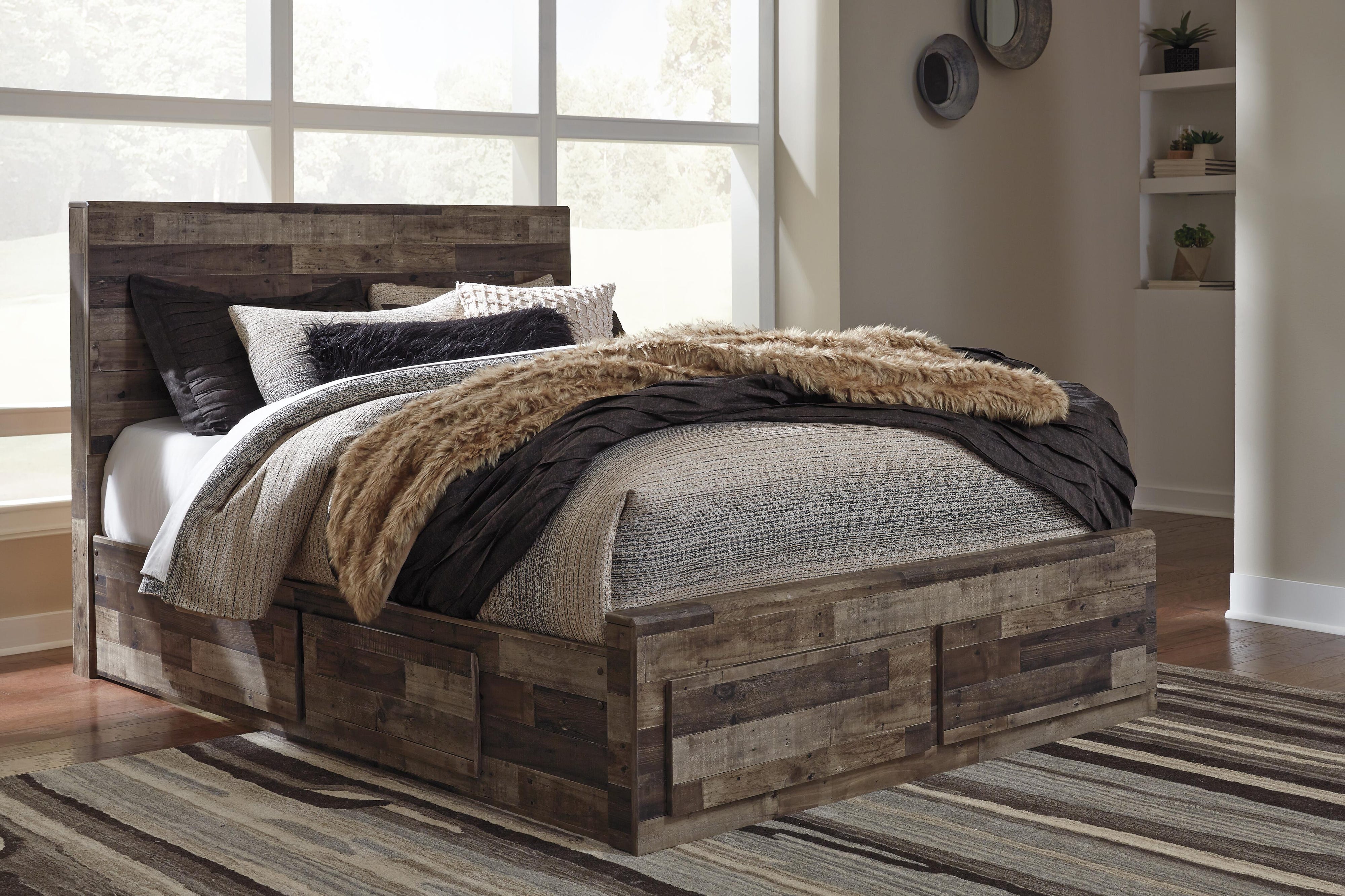 Derekson Panel Bed with 6 Storage Drawers
