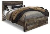 Derekson Panel Bed with 2 Storage Drawers with Dresser