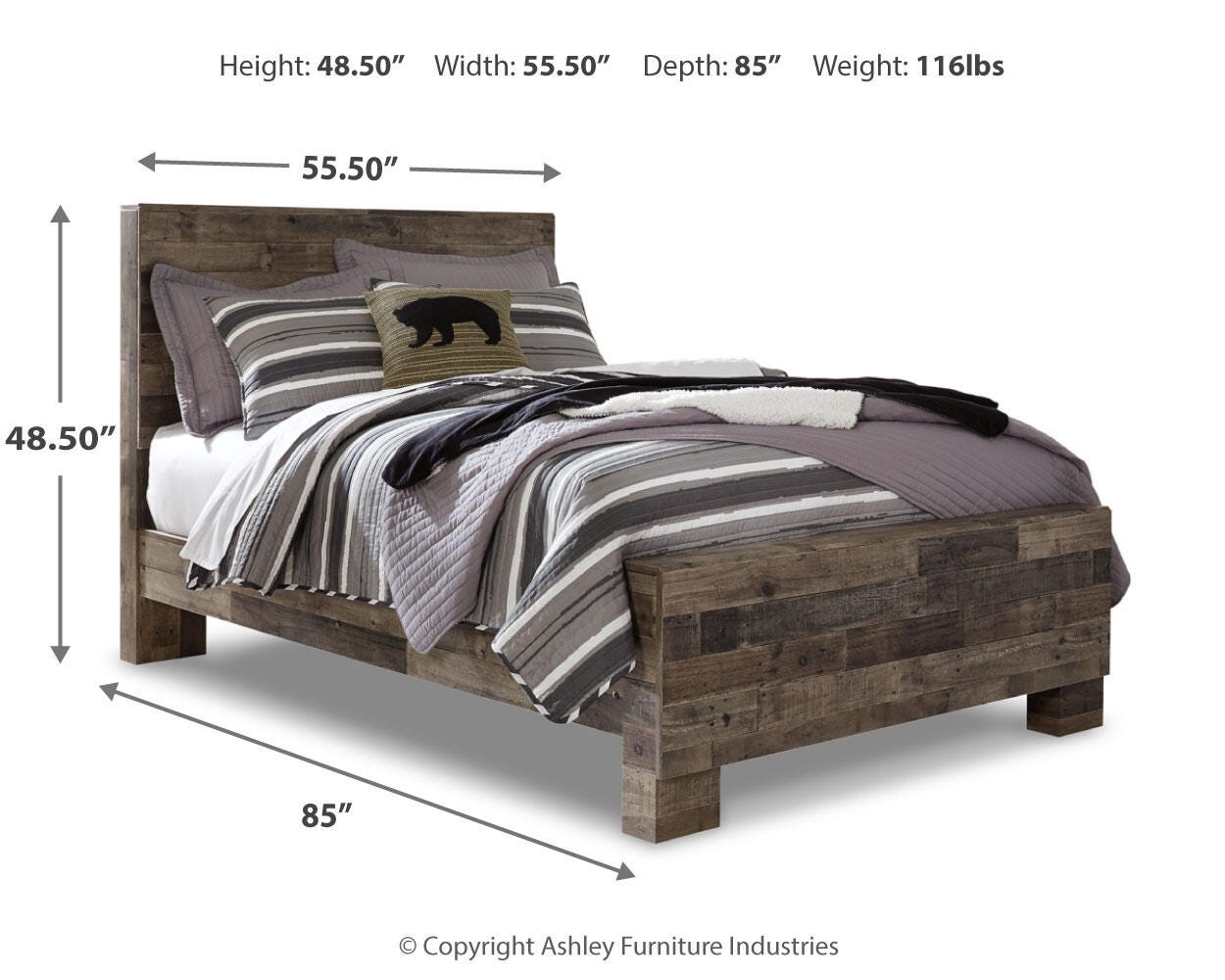 Derekson Panel Bed, Dresser and Mirror