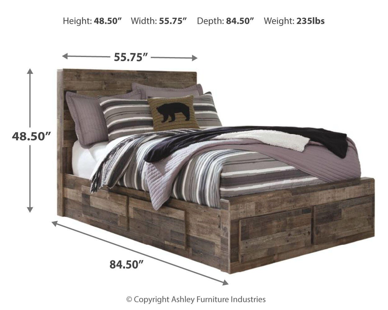 Derekson Panel Bed with 6 Storage Drawers