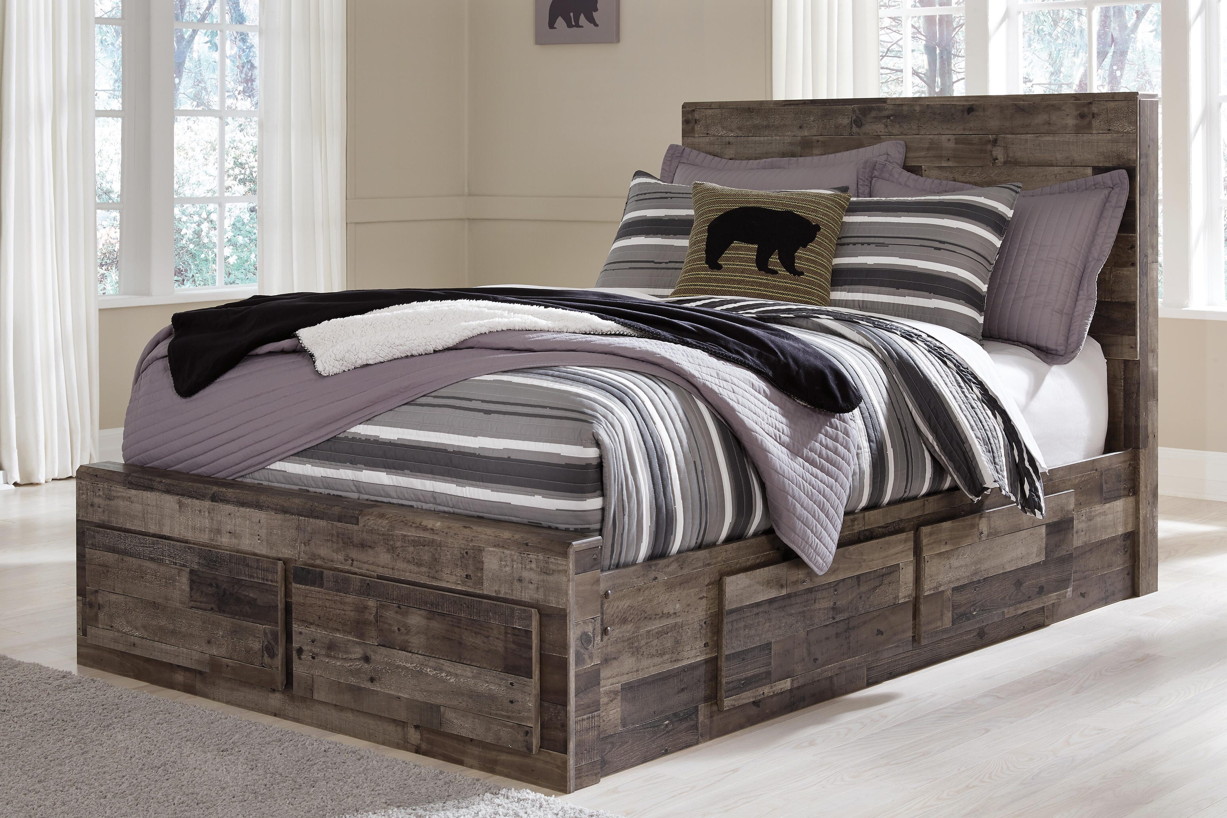 Derekson Panel Bed with 6 Storage Drawers