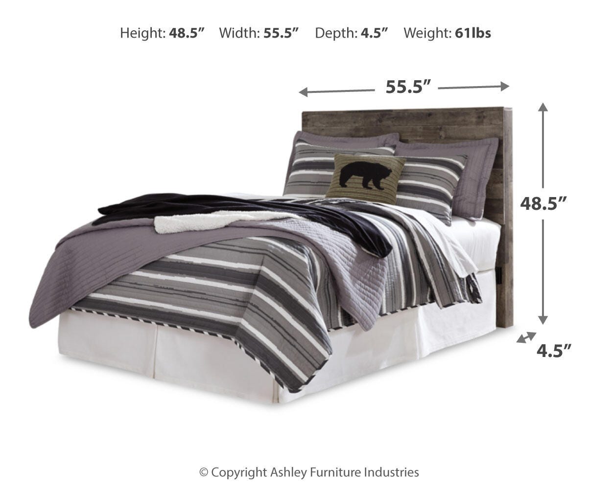 Derekson Panel Headboard with Mirrored Dresser