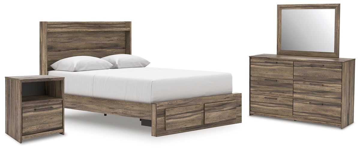 Elbrim Panel Storage Bed, Dresser, Mirror and Nightstand