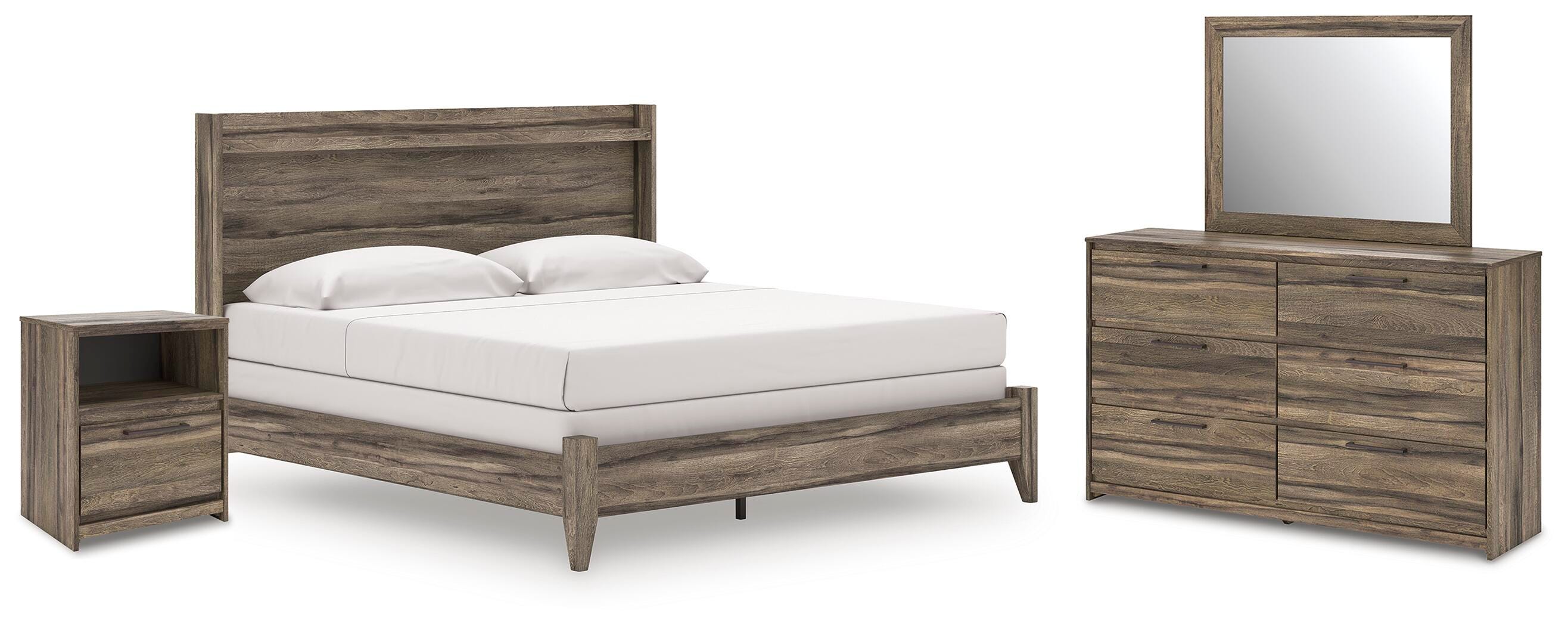 Elbrim Panel Bed, Dresser, Mirror and Nightstand