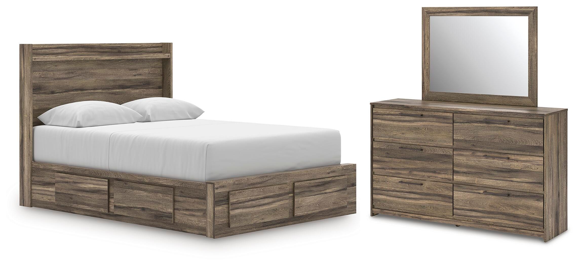 Elbrim Panel Storage Bed, Dresser and Mirror