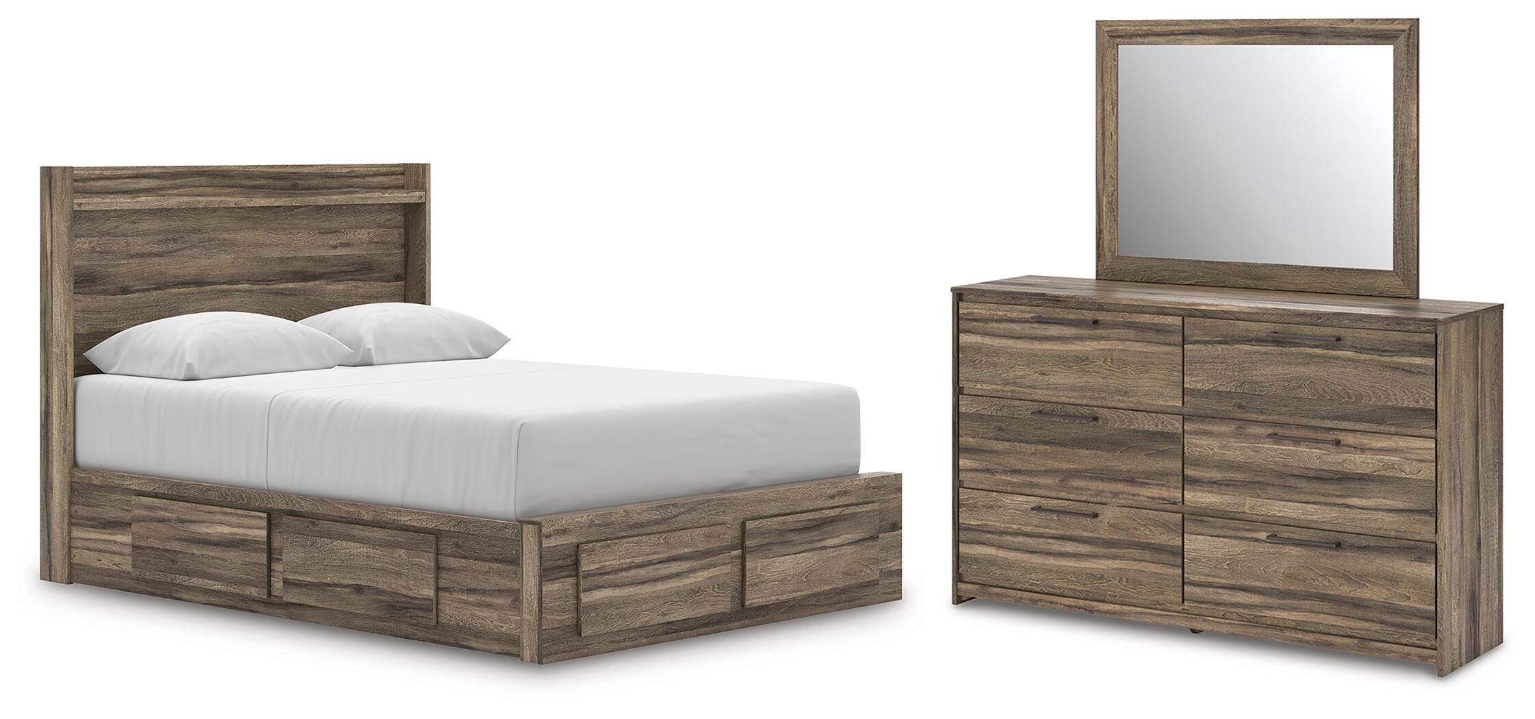 Elbrim Panel Storage Bed, Dresser and Mirror