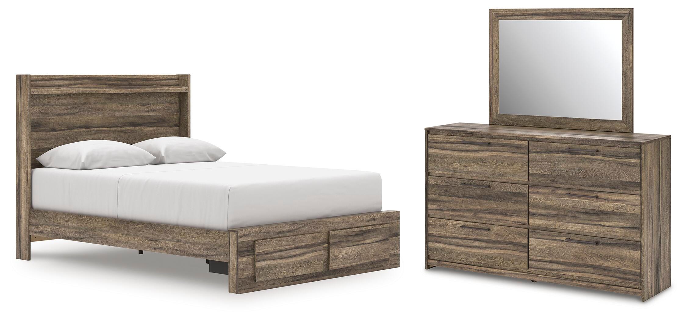 Elbrim Panel Storage Bed, Dresser and Mirror