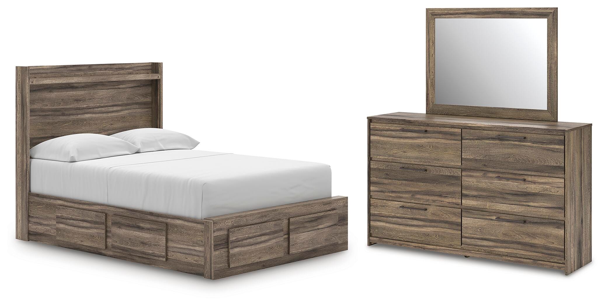 Elbrim Panel Storage Bed, Dresser and Mirror