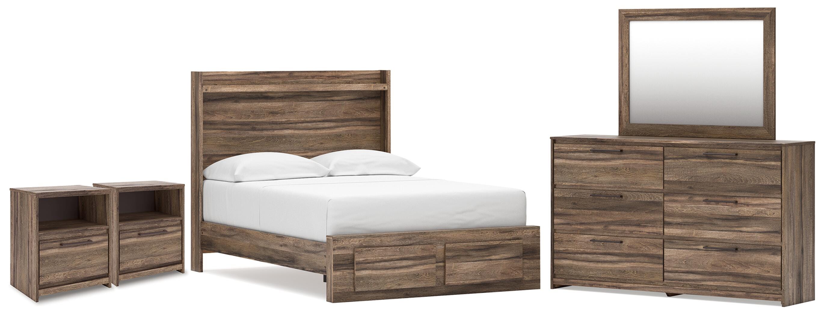 Elbrim Panel Storage Bed, Dresser, Mirror and 2 Nightstands