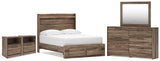 Elbrim Panel Storage Bed, Dresser, Mirror and 2 Nightstands