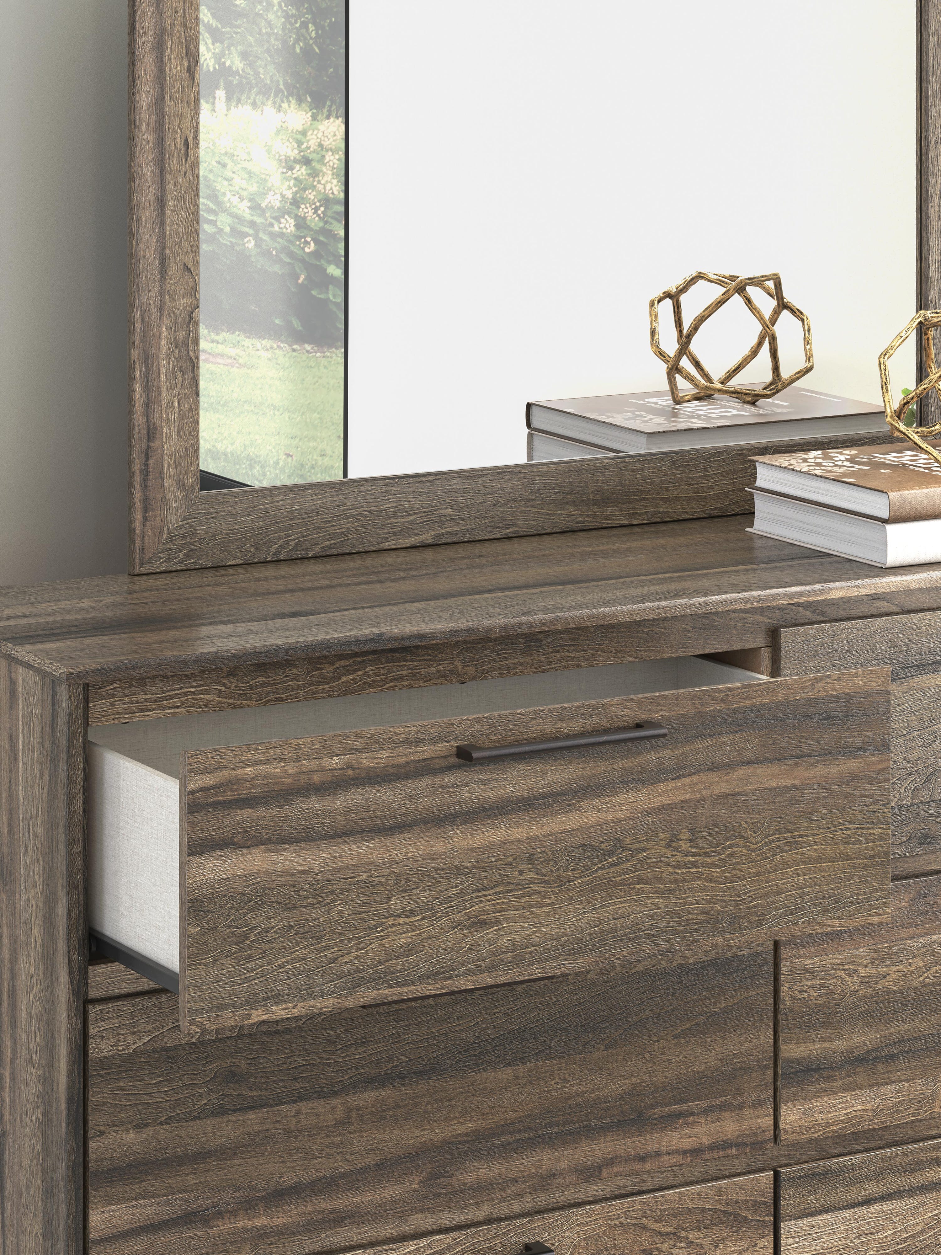 Elbrim Panel Storage Bed, Dresser and Mirror