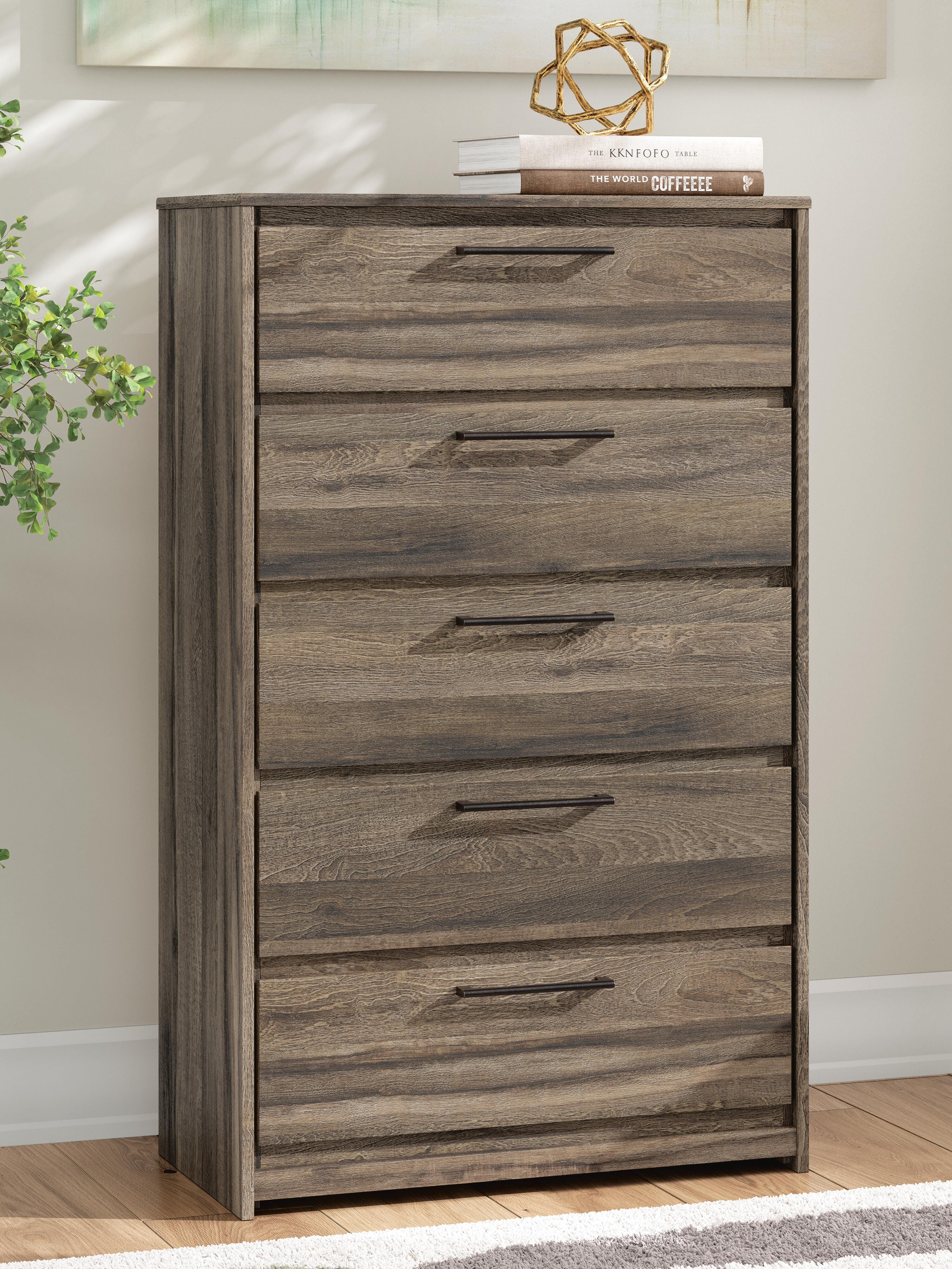 Elbrim Panel Storage Bed, Chest and Nightstand