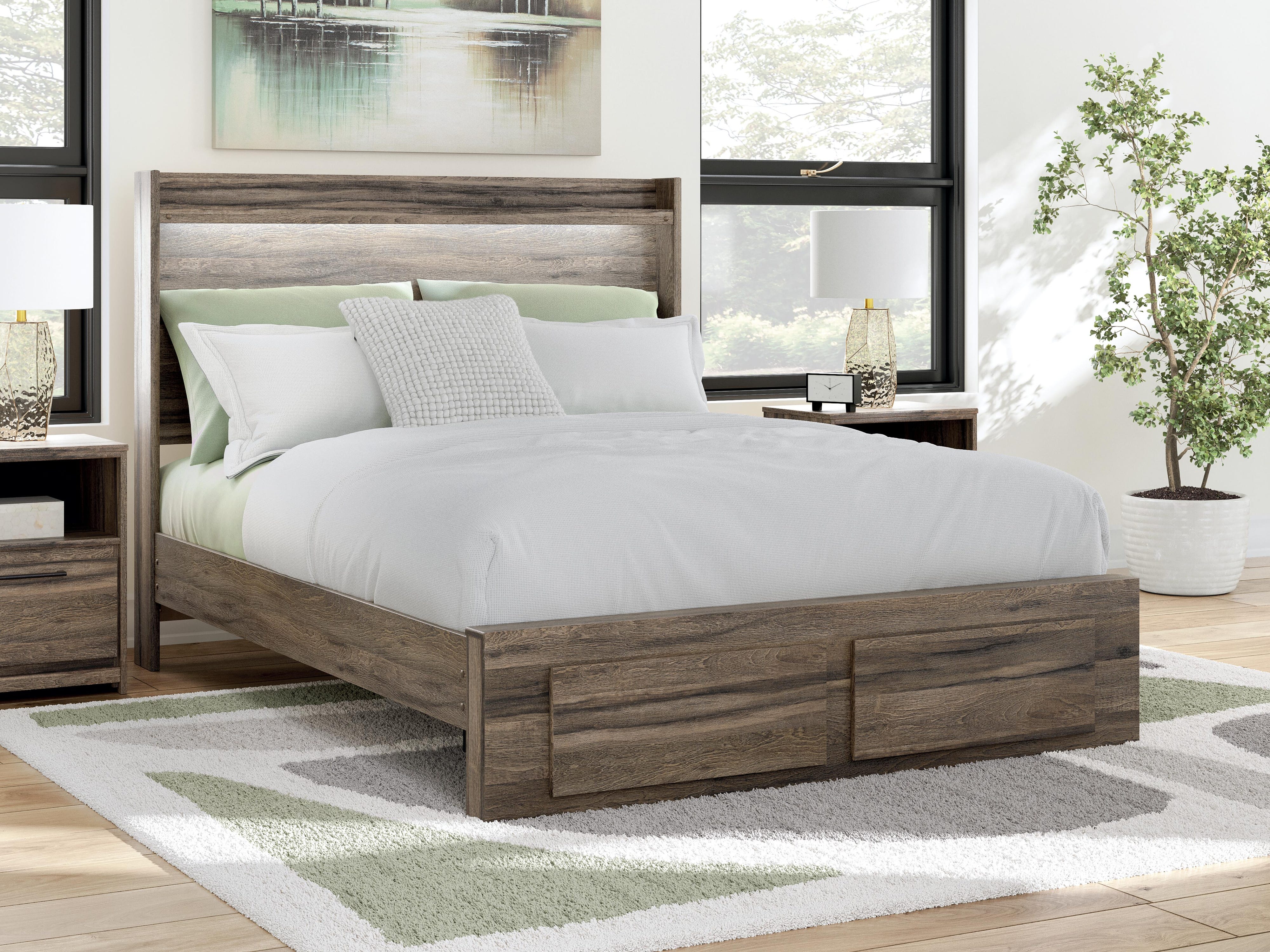 Elbrim Panel Storage Bed, Dresser and Mirror