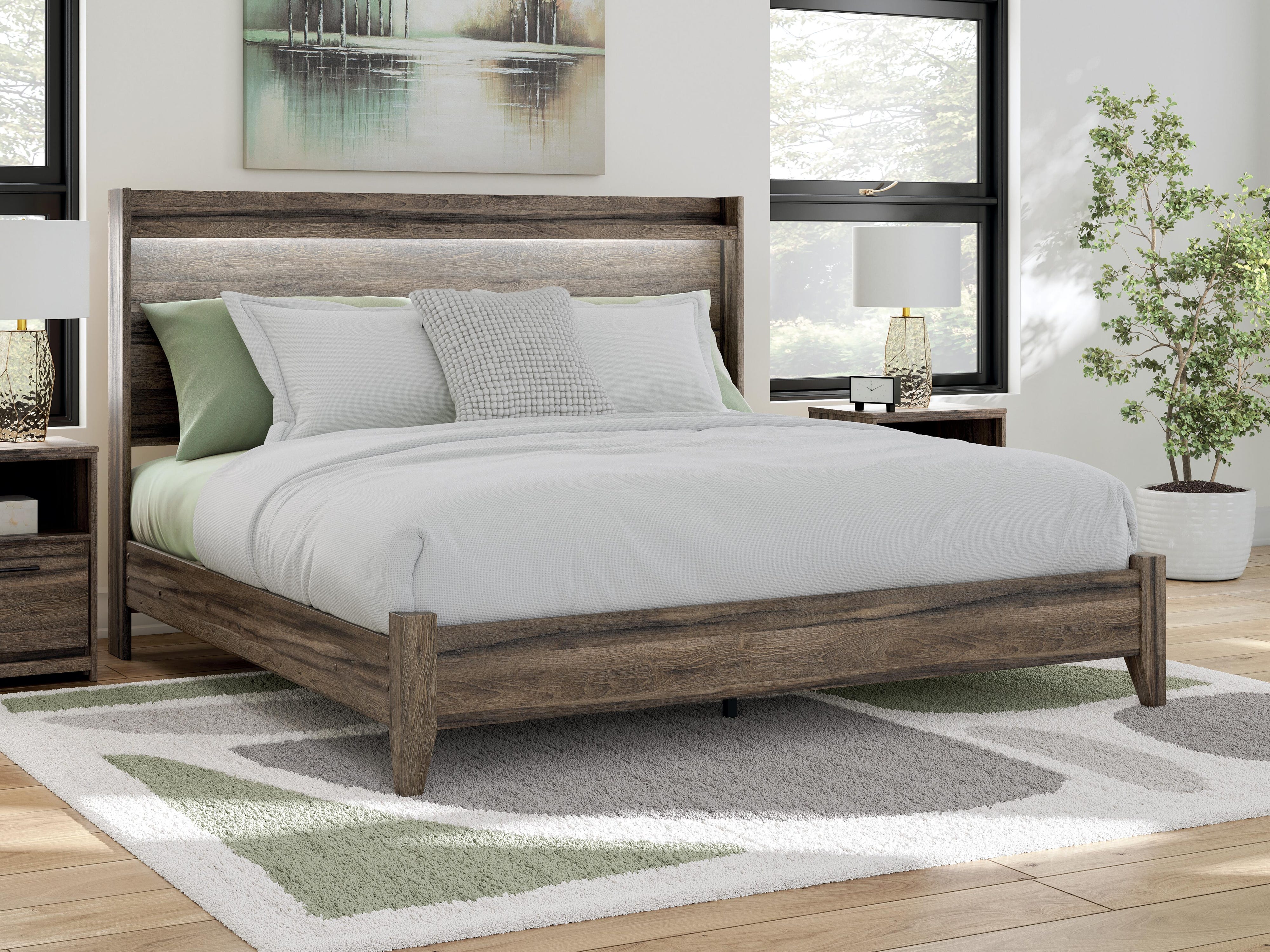 Elbrim Panel Bed, Dresser, Mirror and Nightstand