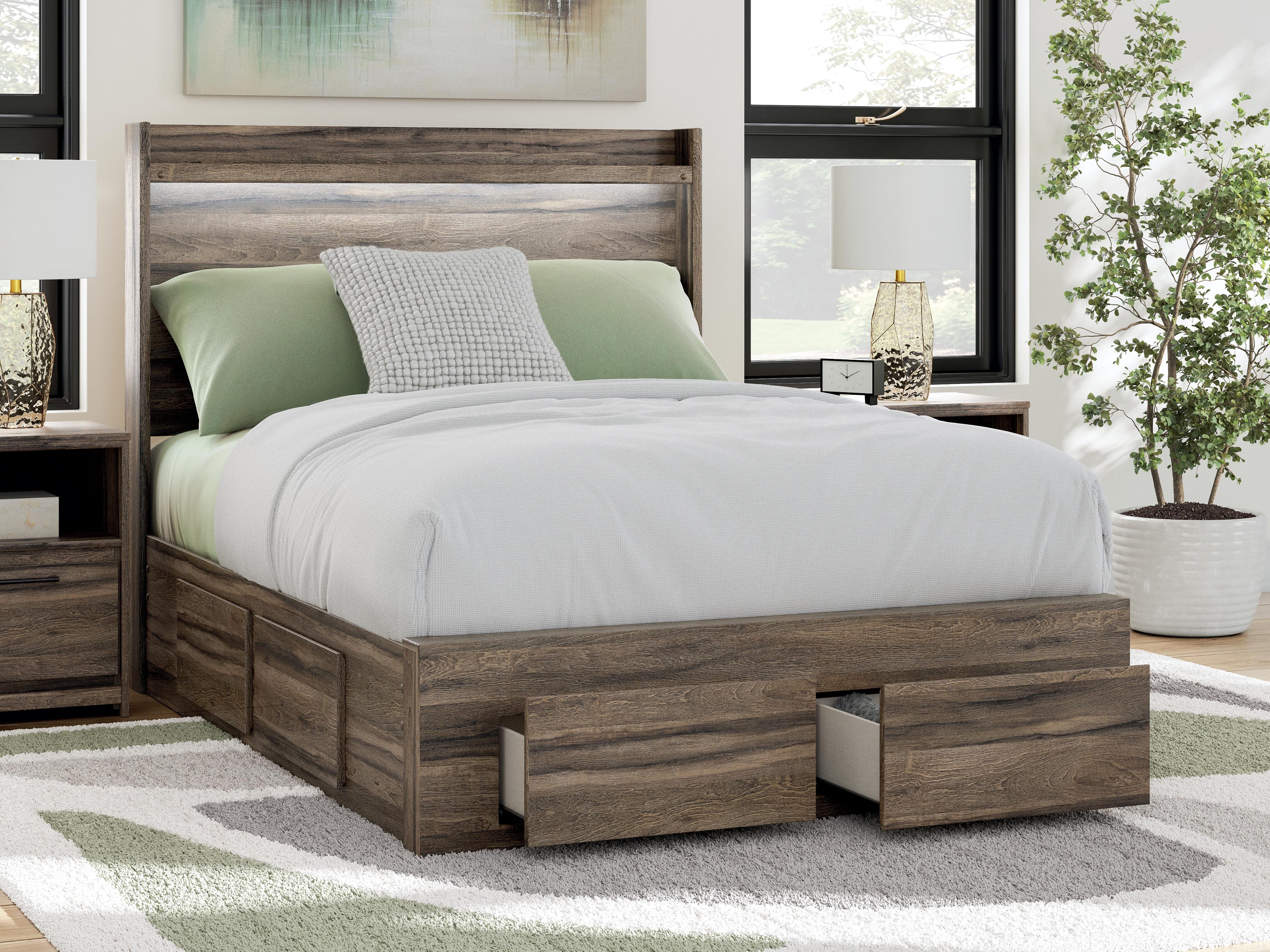 Elbrim Panel Storage Bed, Dresser and Mirror