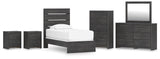 Hollivern Panel Bed, Dresser, Mirror, Chest and 2 Nightstands