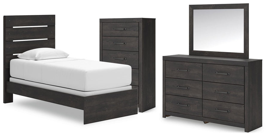 Hollivern Panel Bed, Dresser, Mirror and Chest