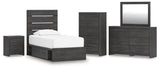 Hollivern Panel Storage Bed, Dresser, Mirror, Chest and Nightstand