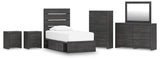 Hollivern Panel Storage Bed, Dresser, Mirror, Chest and 2 Nightstands