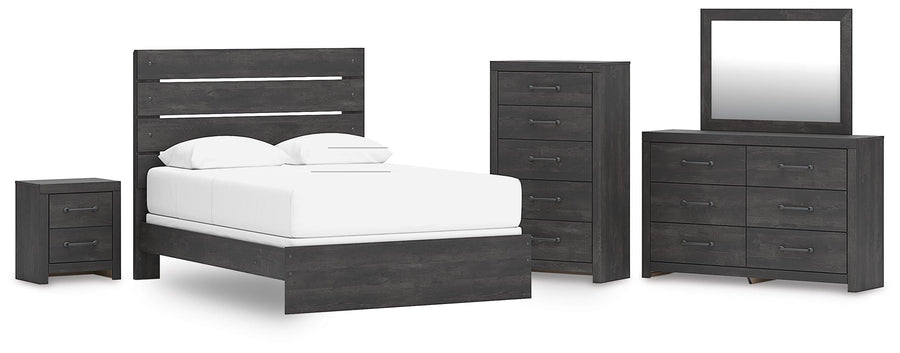 Hollivern Panel Bed, Dresser, Mirror, Chest and Nightstand