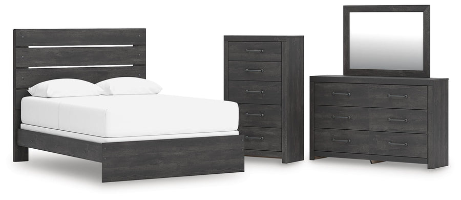 Hollivern Panel Bed, Dresser, Mirror and Chest