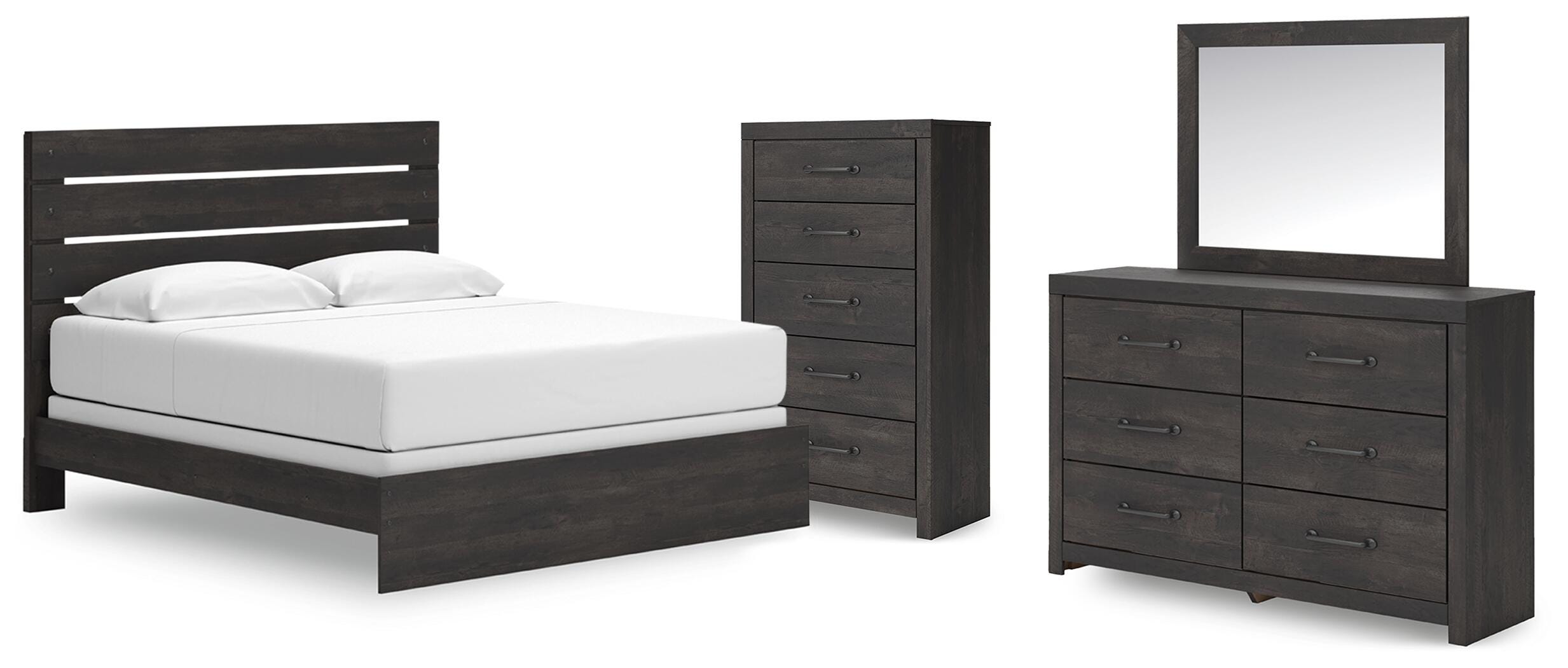 Hollivern Panel Bed, Dresser, Mirror and Chest