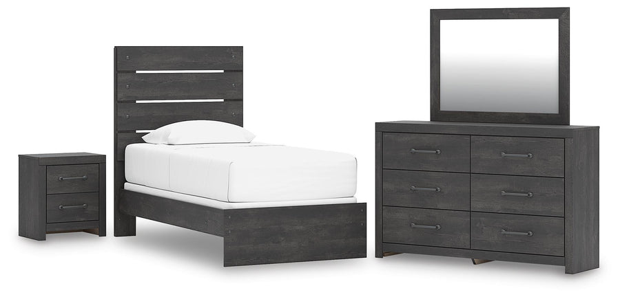 Hollivern Panel Bed, Dresser, Mirror and Nightstand