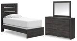 Hollivern Panel Bed, Dresser and Mirror
